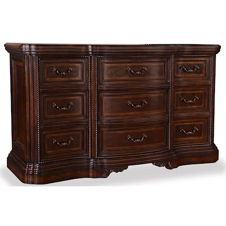 Nine Drawer Traditional Dresser